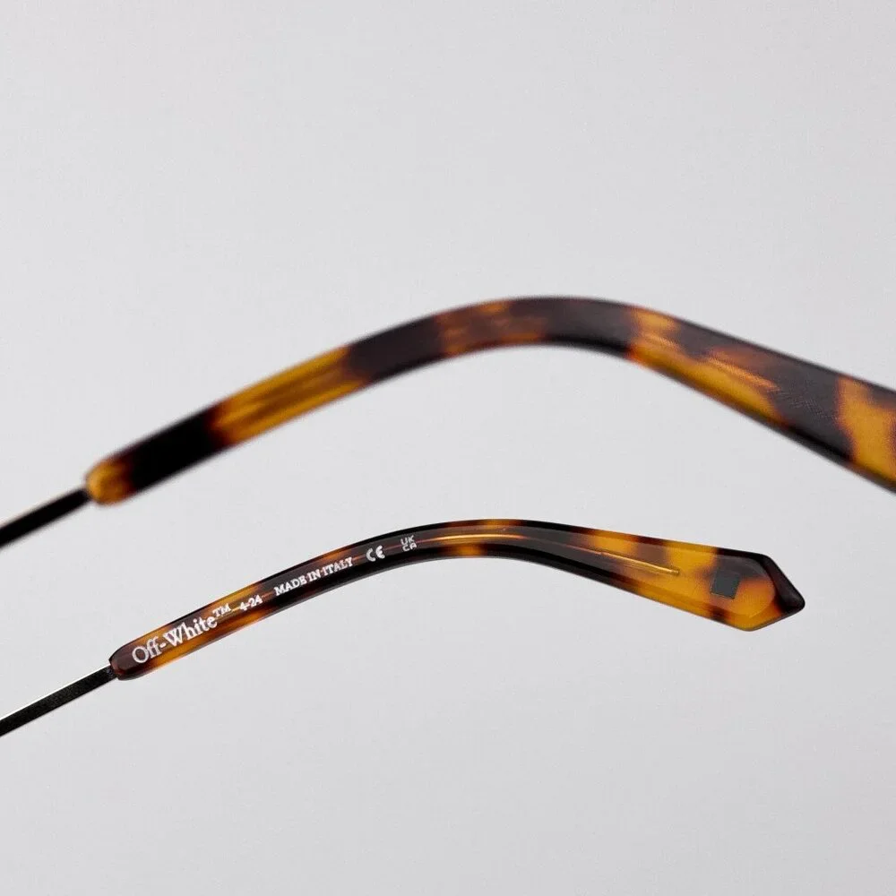 Off-White MIAMI Men Sunglasses Gold Oval Frame Brown Lenses | Model OERI13M 7664